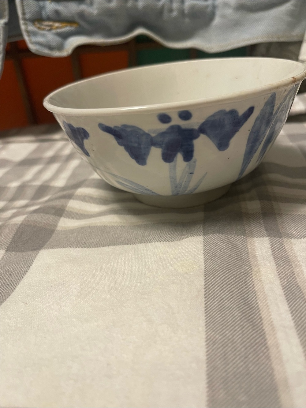 #109 Antique Chinese Porcelain Bowl Blue White Provincial